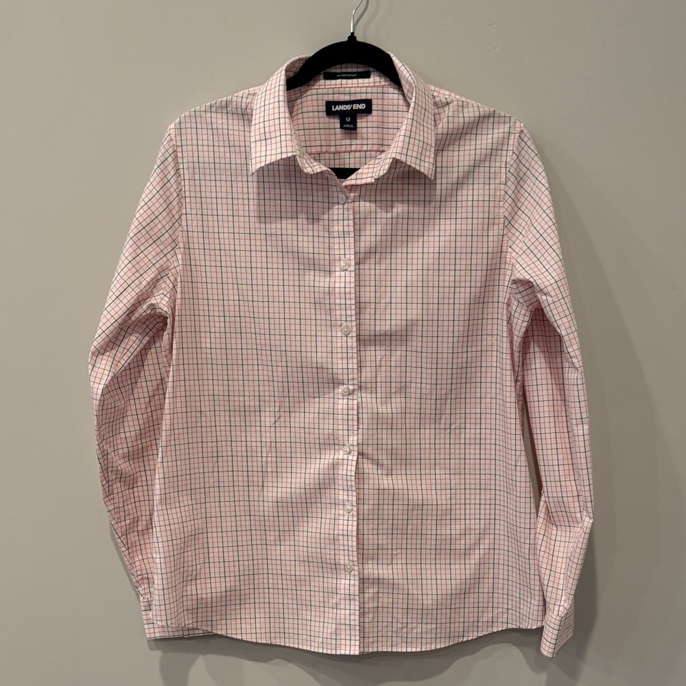 Lands' End Women's Checkered Supima No Iron Shirt